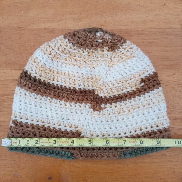 Men's Head Hugger Beanie Hat Handmade Cobblestone Crochet Fishing Outdoors L - Picture 9 of 9